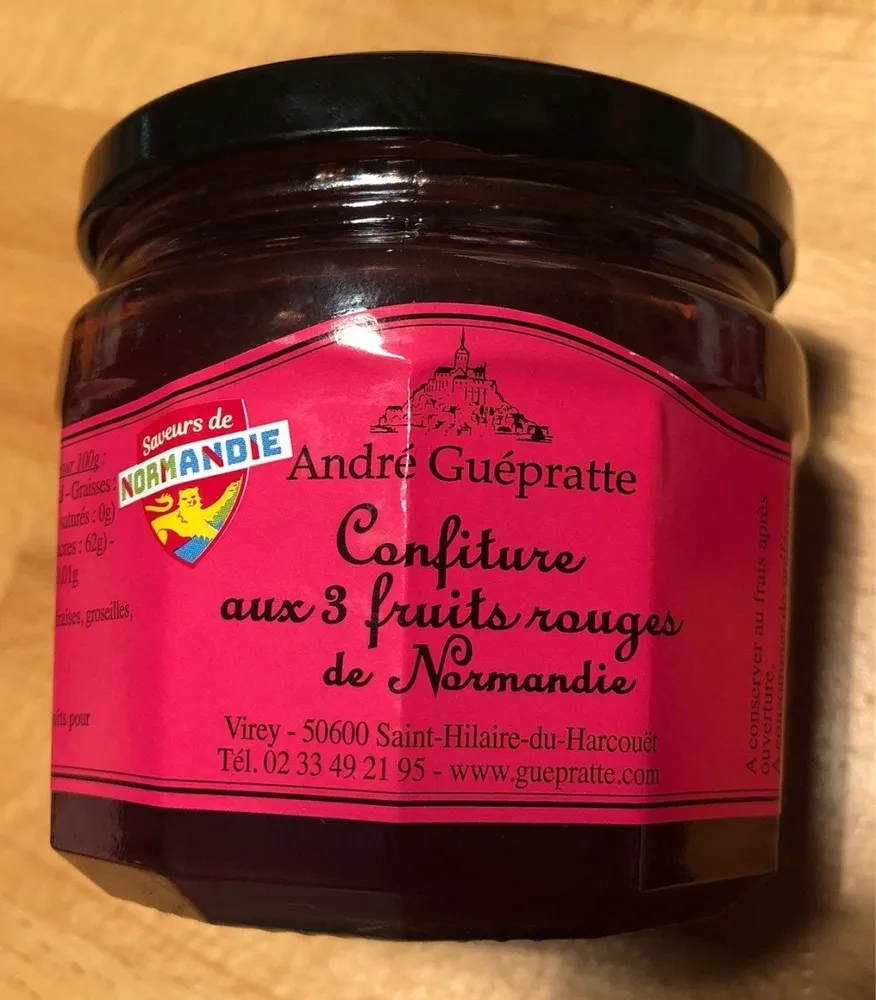 Confiture aux 3 fruits rouges de Normandie