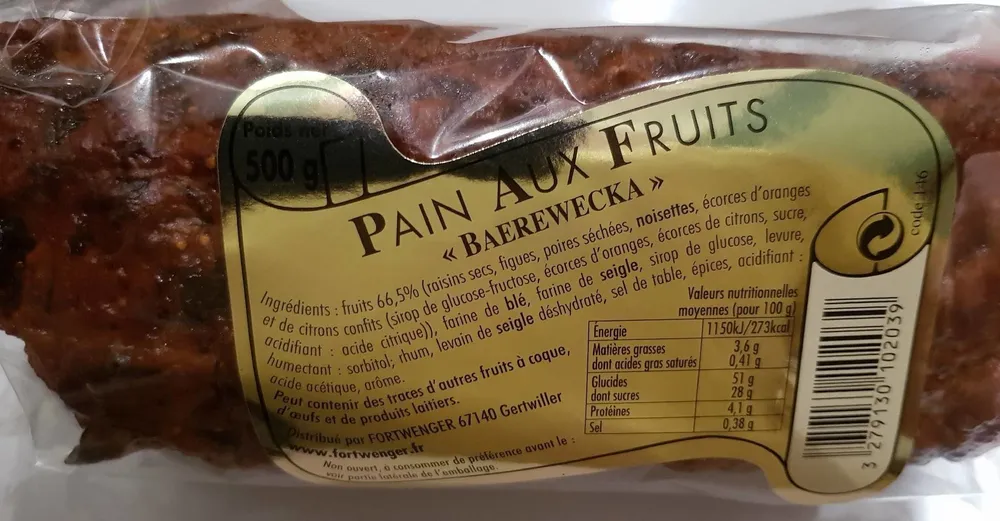 Pain aux fruits "BAEREWECKA"