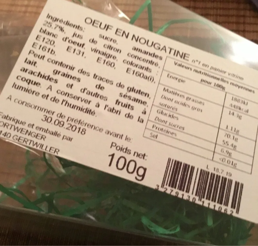 Oeuf en nougatine