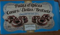 Pain d’épices Coeurs/Etoiles/Bretzel Chocolat au lait 25%