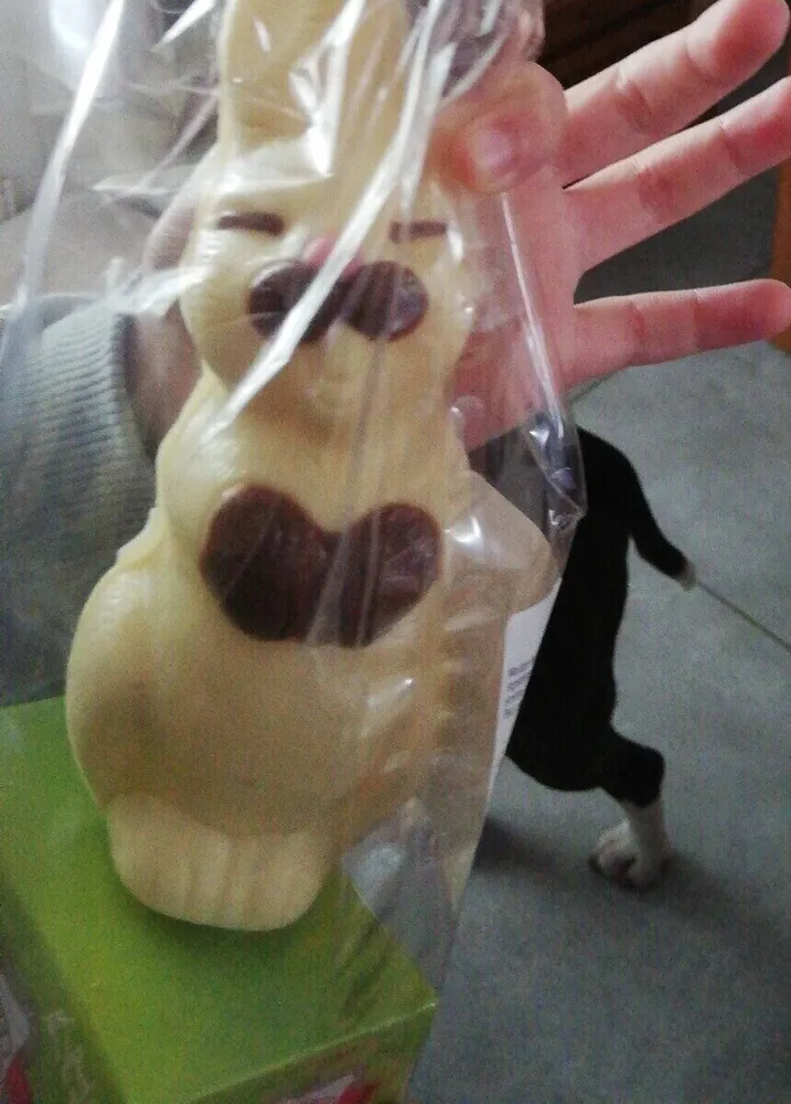 Lapin souriant chocolat blanc