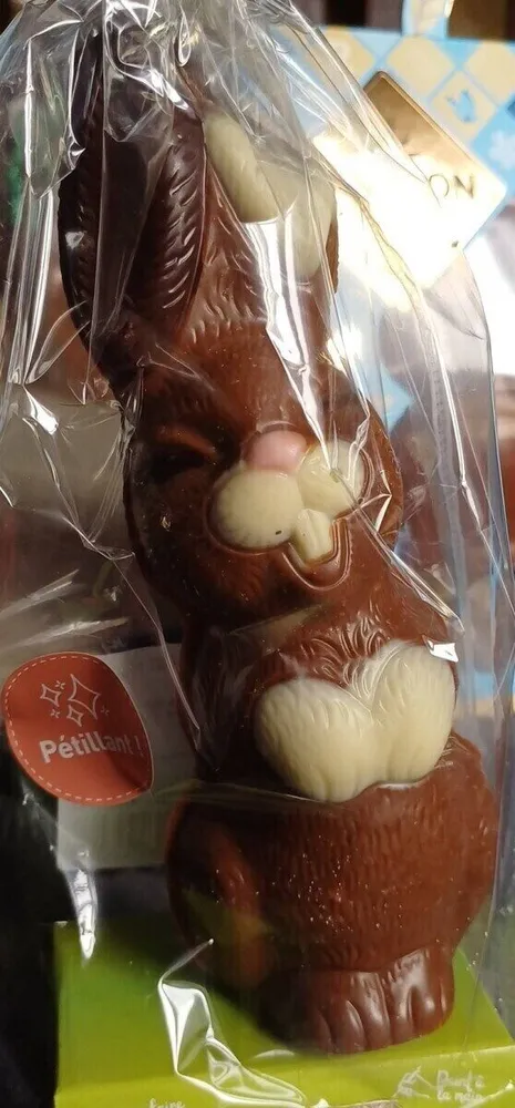 Lapin souriant chocolat lait pétillant 100G