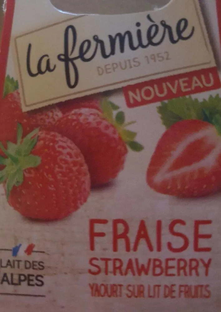 Yaourt sur lit de fruits fraise