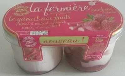 Yaourt brassé framboises rhubarbes