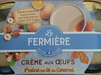 Crème aux oeufs praliné sur lit au caramel