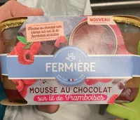 Mousse au chocolat sur lit de framboises