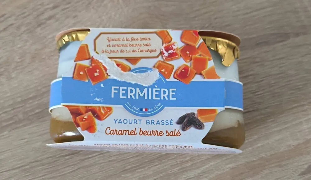 Yaourt brassé caramel beurre salé