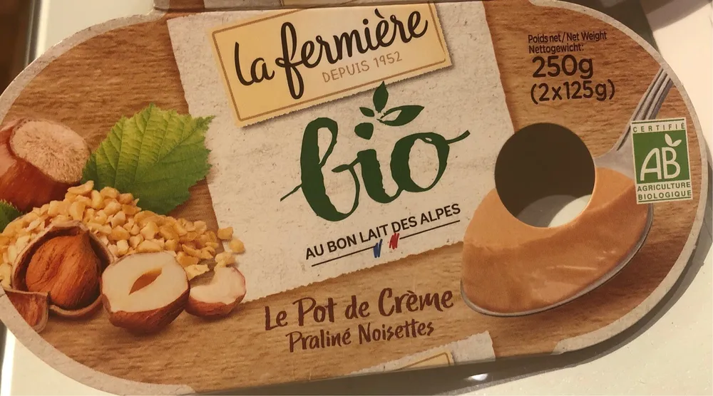 Crème praliné noisettes