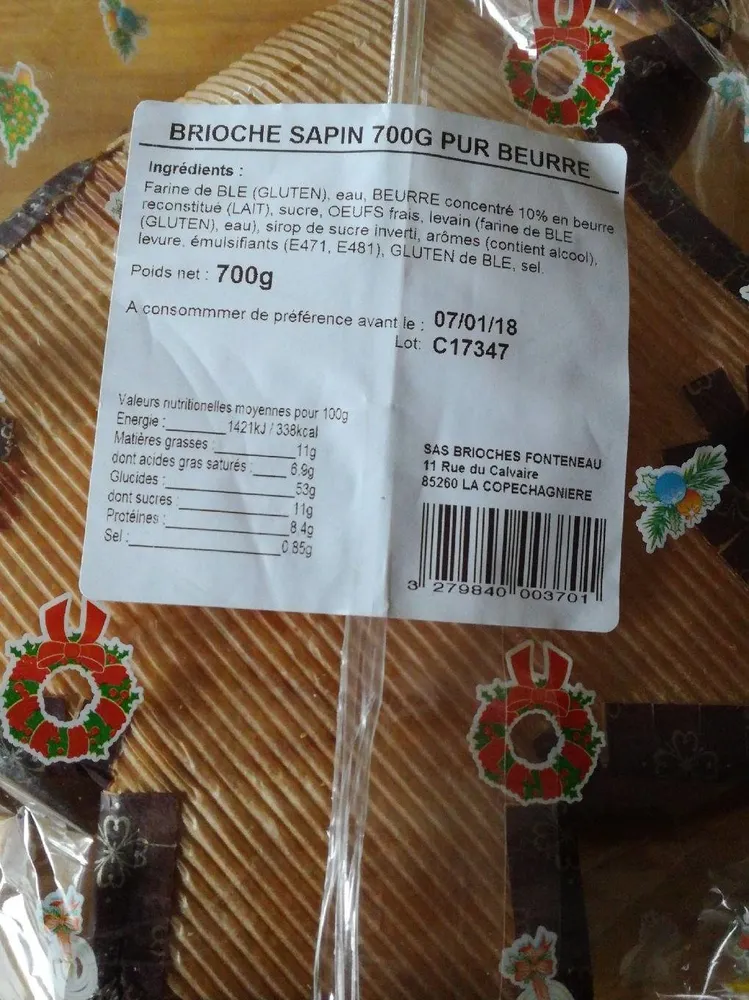 Brioche Sapin Pur Beurre