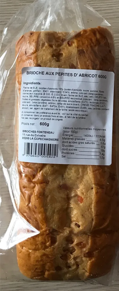 Brioche aux pépites d'abricot