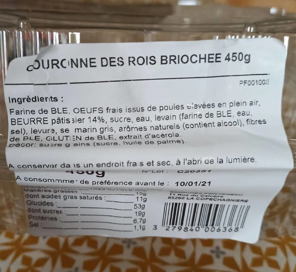 Couronne des rois briochée