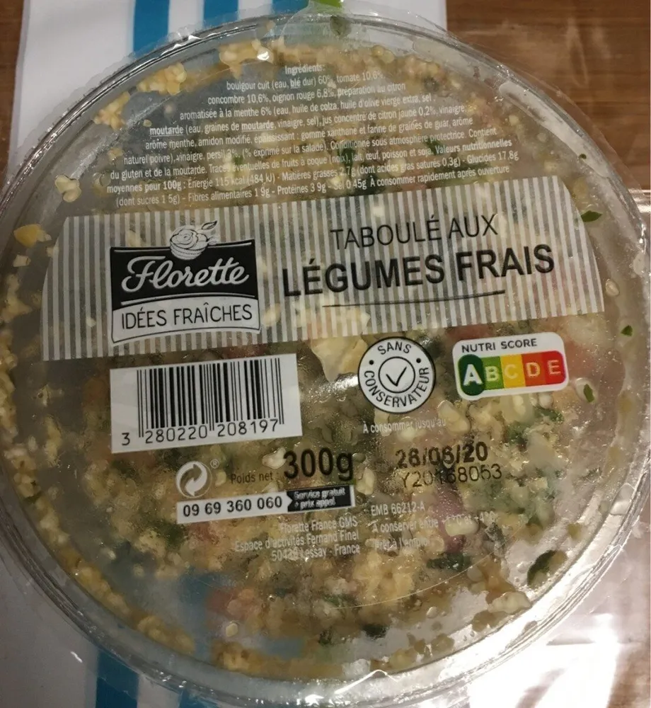 Taboulé aux légumes frais