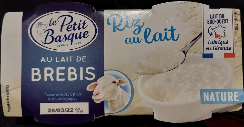 Riz au lait de brebis