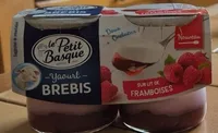 Yaourt brebis sur lit de framboises