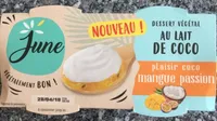Dessert vegetal au lait de coco