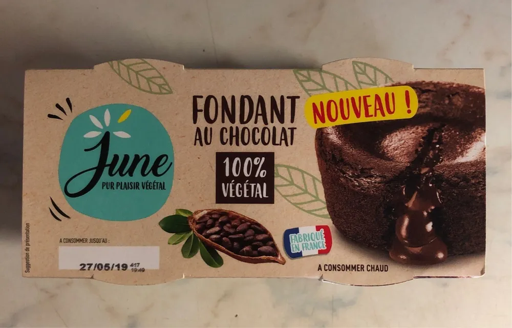 Fondant chocolat 100% Végétal