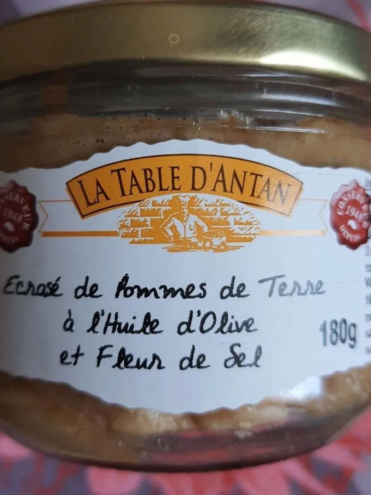 écrasé de pomme de terre à l'huile d'olive et fleur de sel