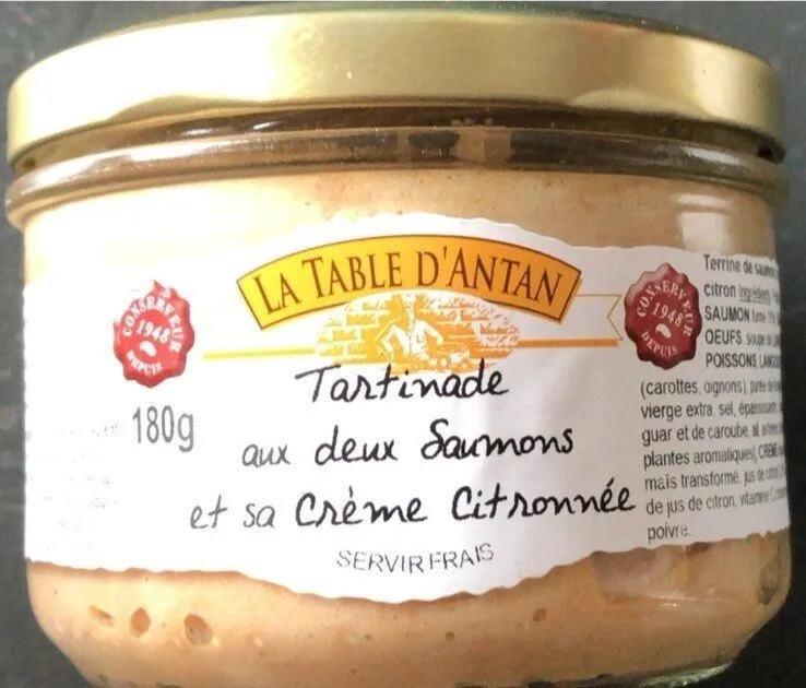 Tartinade aux 2 saumons et sa crème citronnée