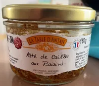 Paté de caille aux raisins