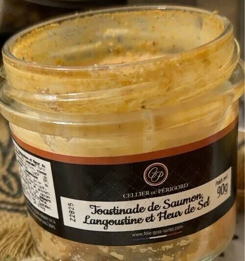 Toastinade de saumon langoustines et fleur de sel