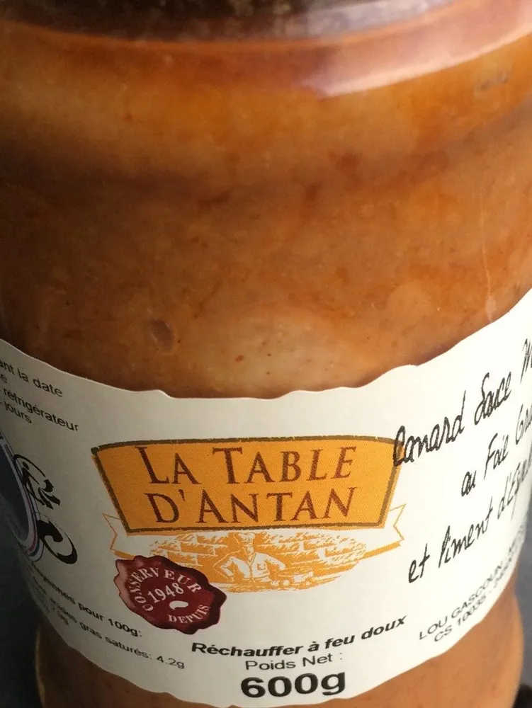 Canard sauce monbazillac au foie gras et piment d'espelette