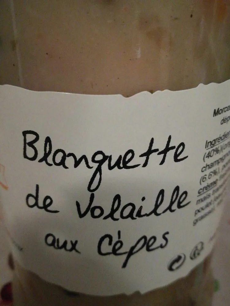 blanquette de Volaille aux cèpes