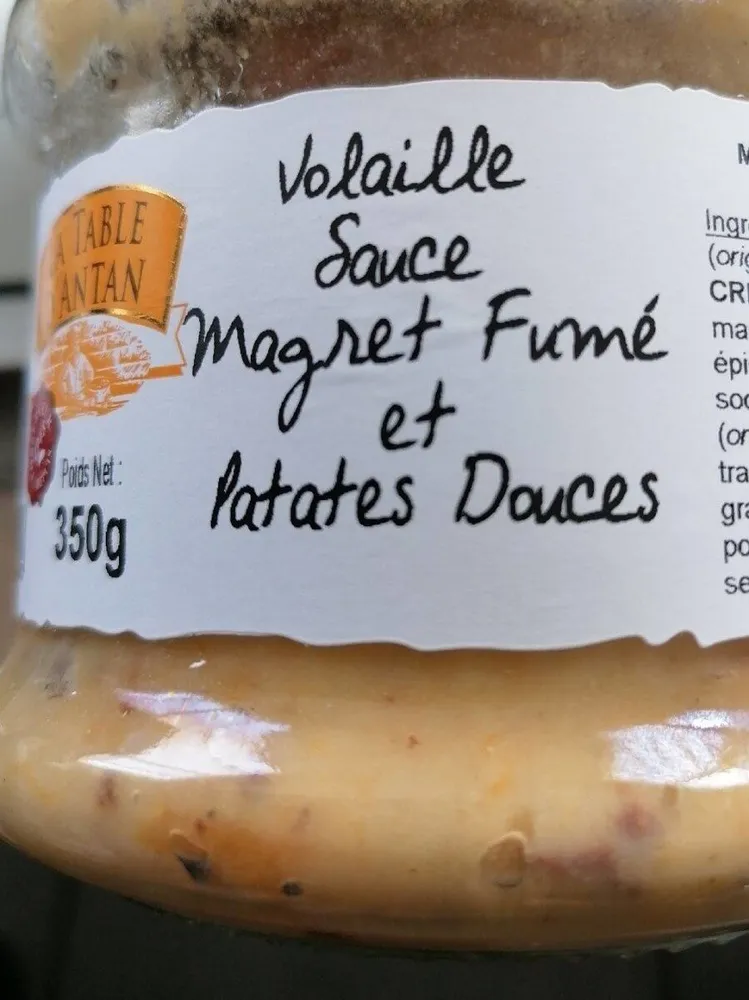 Volaille sauce magret fumé et patates douces