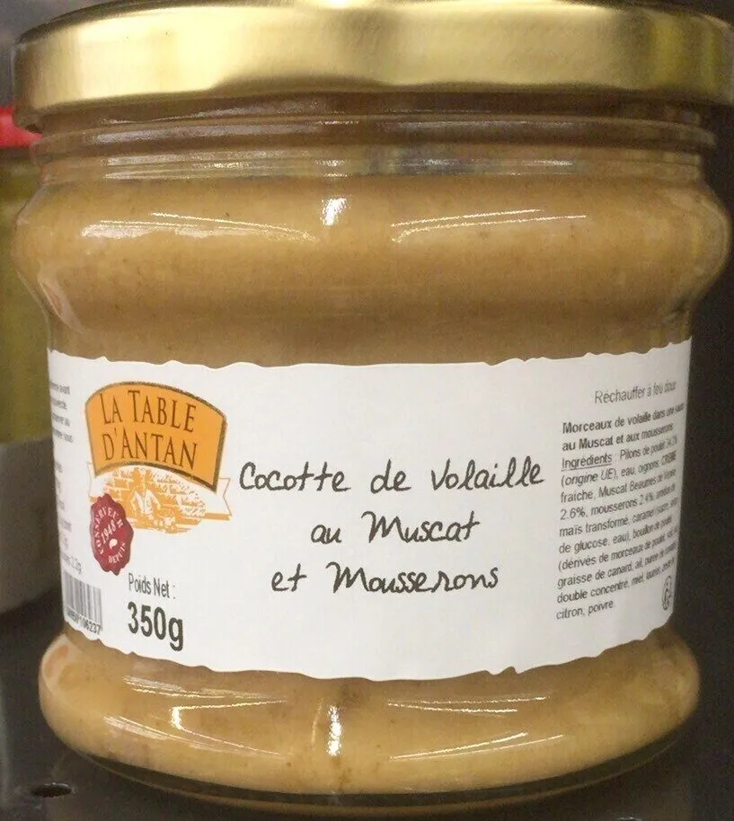 Cocotte de volaille au muscat et mousserons