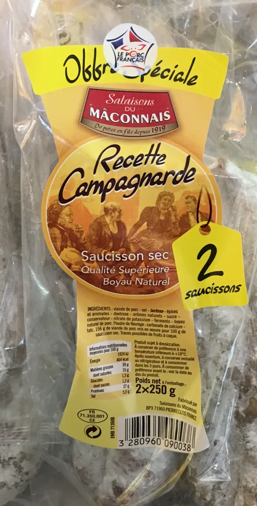 Saucisson sec Recette Campagnarde