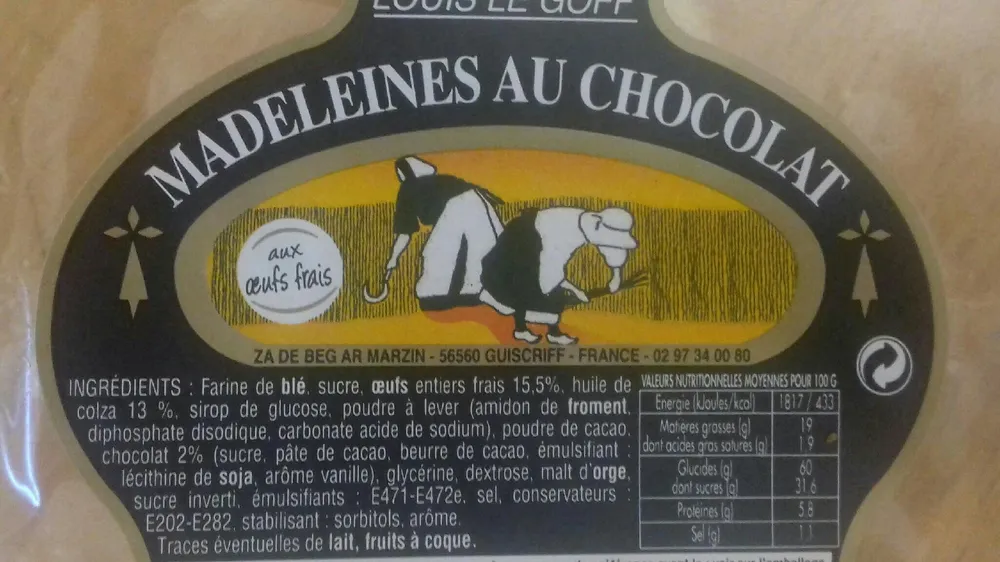 Madeleines au chocolat