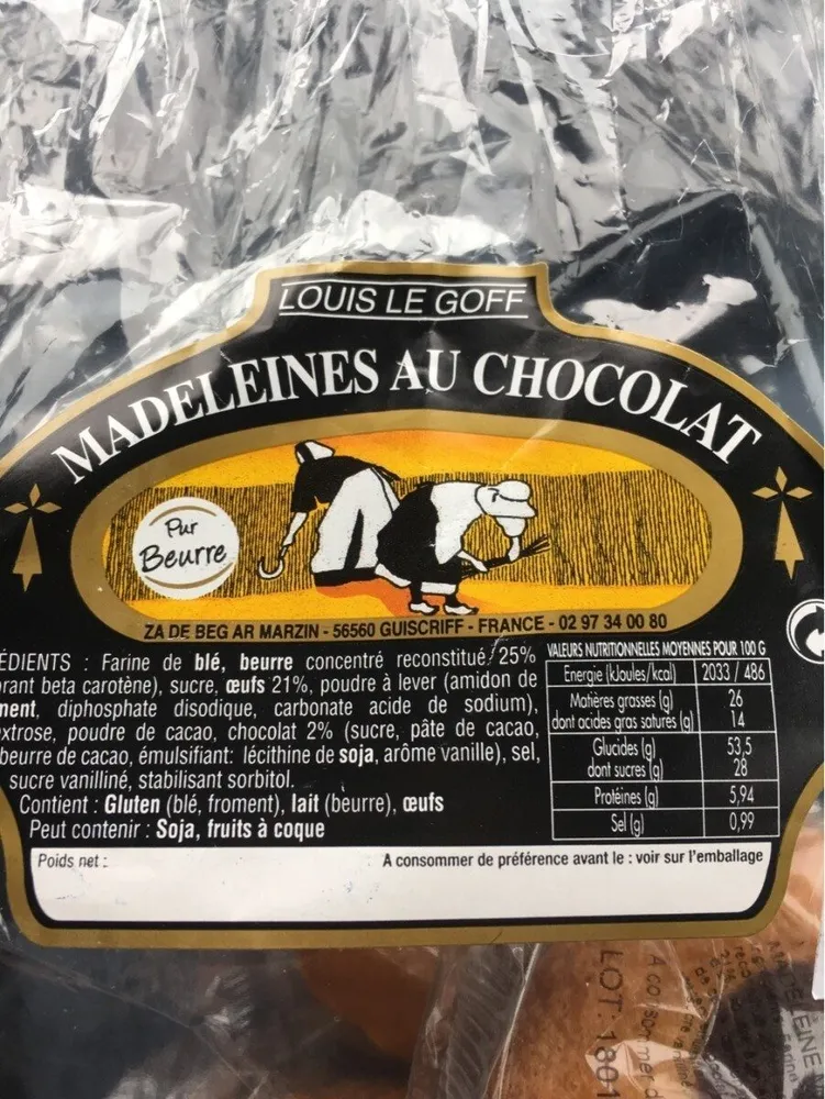 Madeleines au chocolat