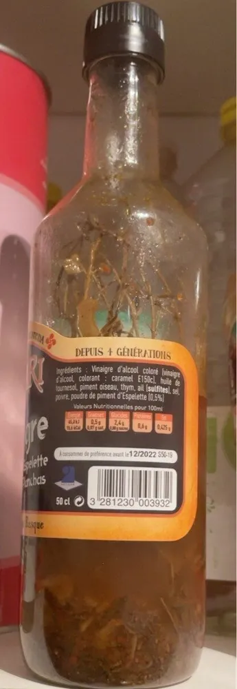 Vinaigre au piment d’espelette grillades et planchas