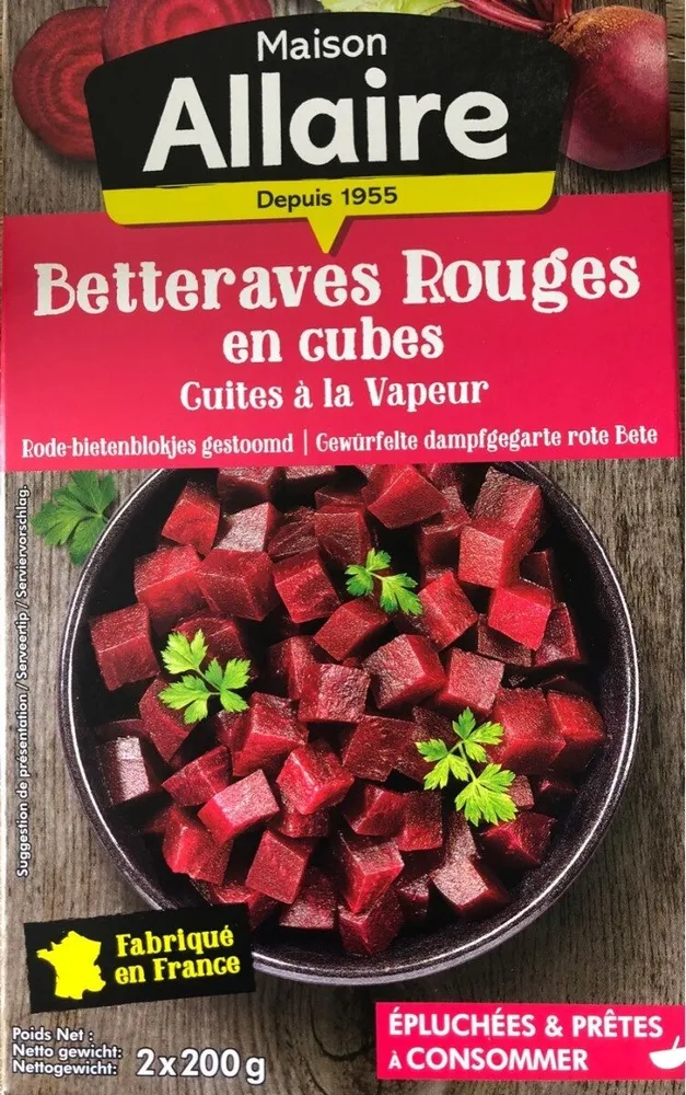 Betteraves rouges en cube