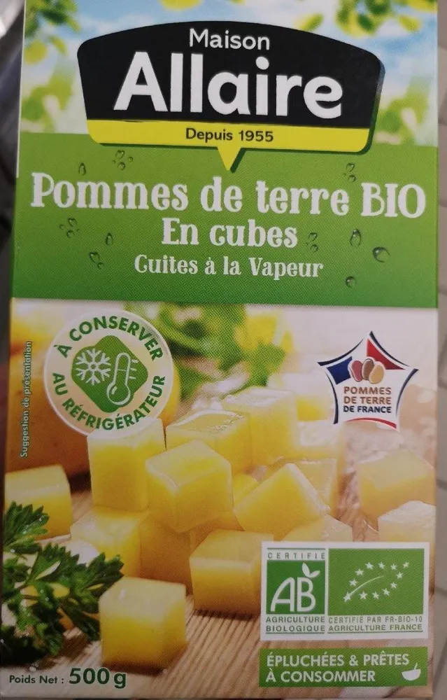 Pommes de terre BIO En cubes Cuites à la Vapeur