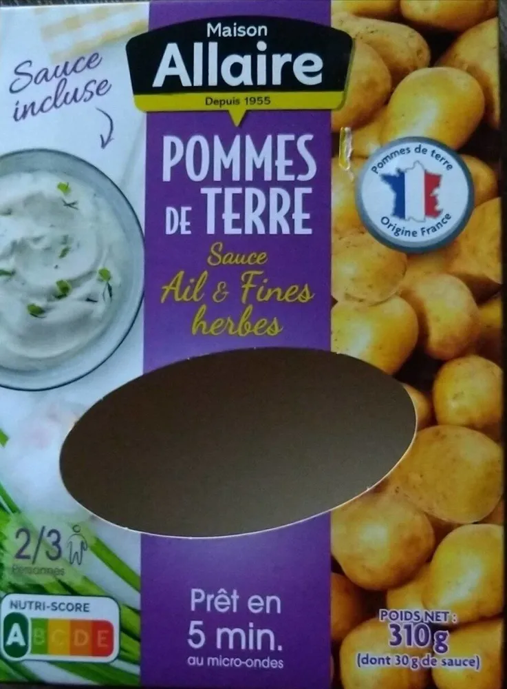 Pomme de terre sauce ail et fines herbes