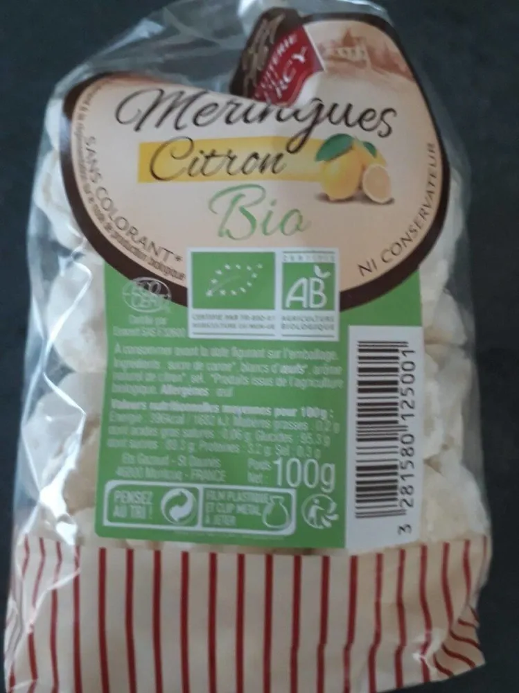 Meringues Citron Bio