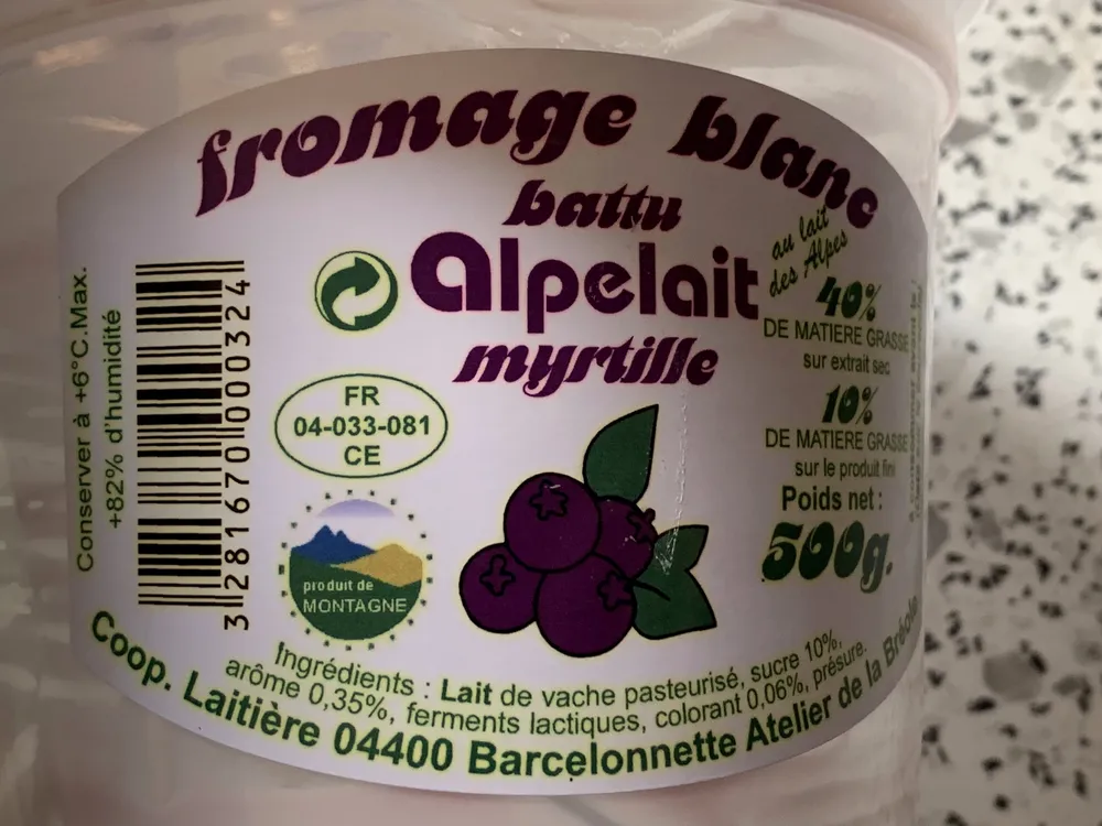 Fromage blanc  battu myrtilles