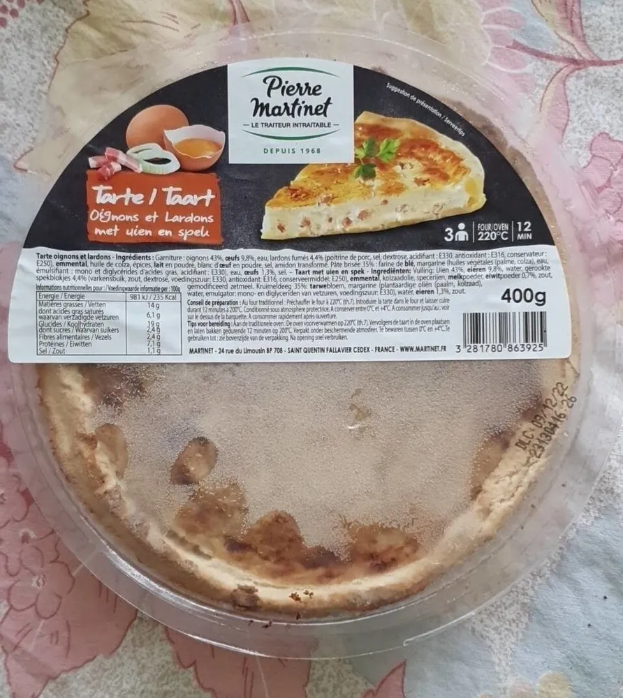 Tarte oignons et lardons