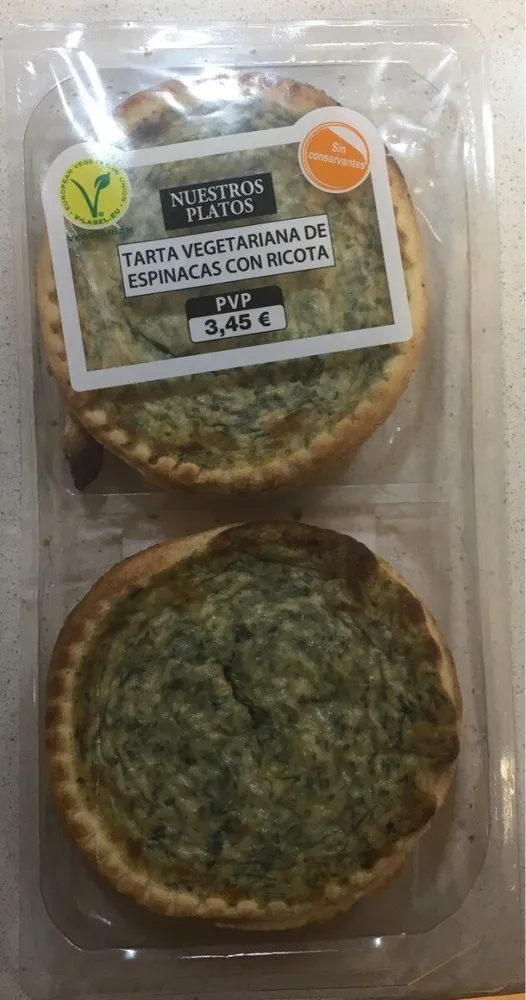 Tarta vegetariana de espinacas con ricotta