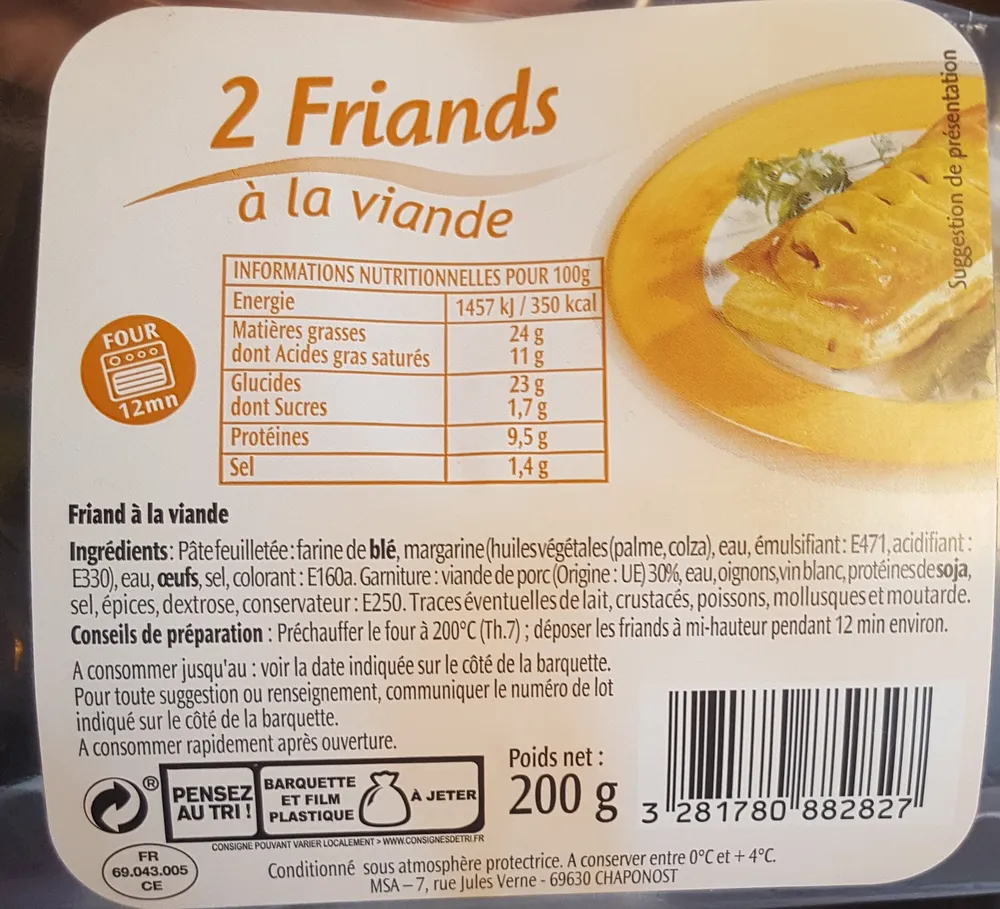 2 friands à la viande