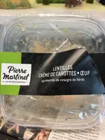 Lentilles crème de carottes oeufs