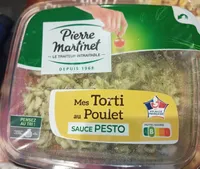 Mes torti au poulet sauce pesto