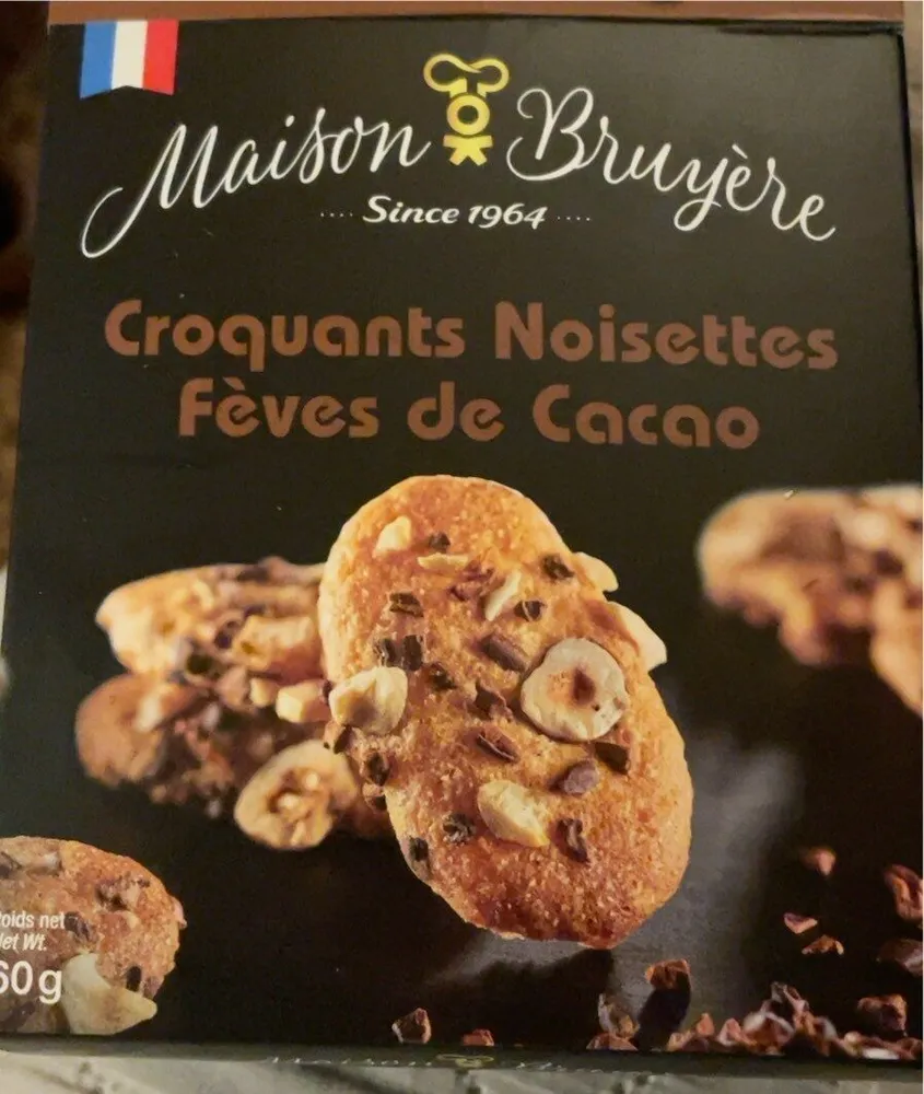 Croquants noisettes fèves de cacao