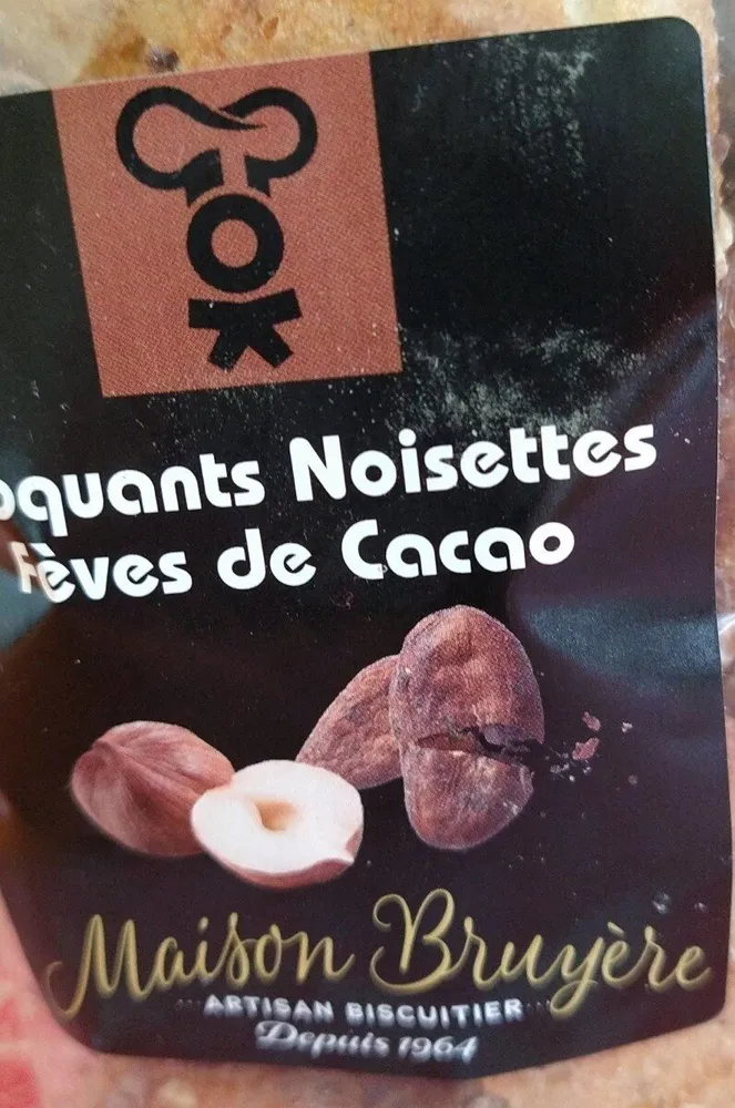 Croquants noisettes fèves de cacao