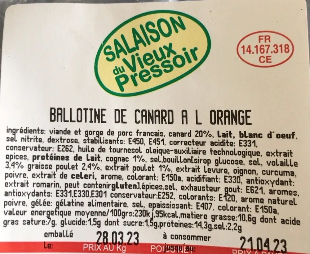 Ballotine de canard a l’orange