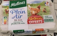Matines Oeufs Moyens Plein Air x12 +3 Gratruits