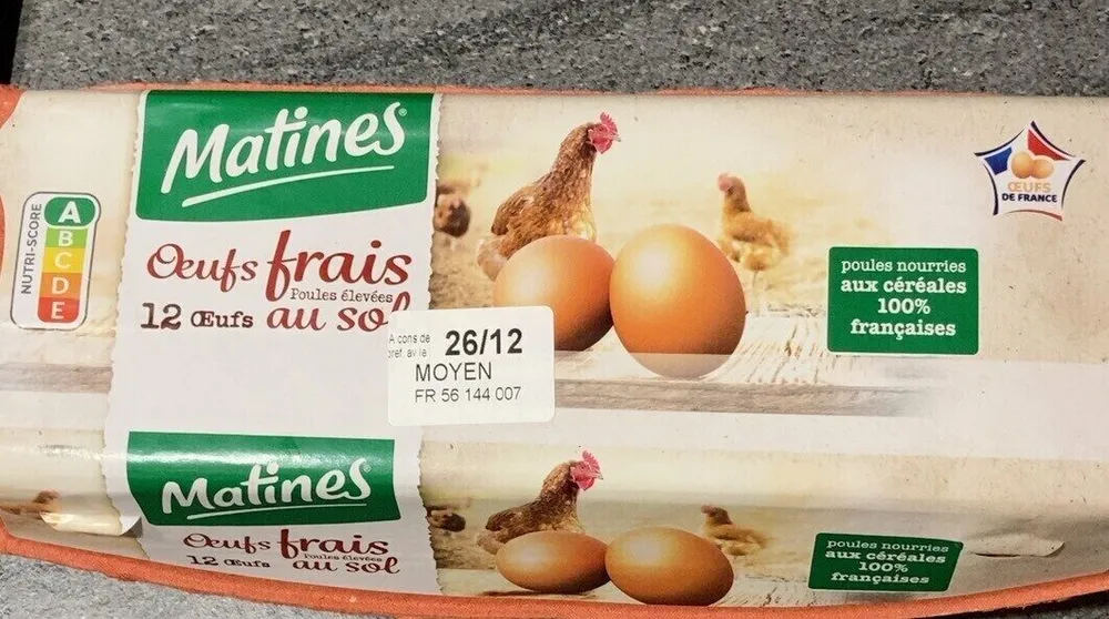 Oeufs frais poules élevées au sol 12 oeufs