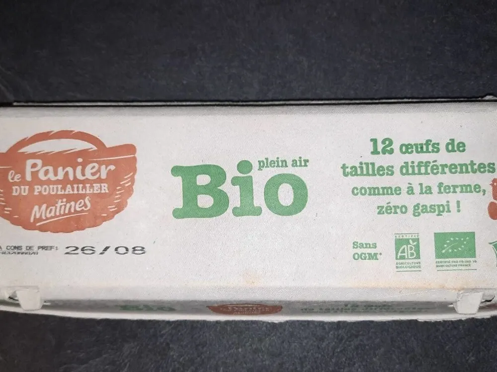 12 œufs de tailles différentes bio