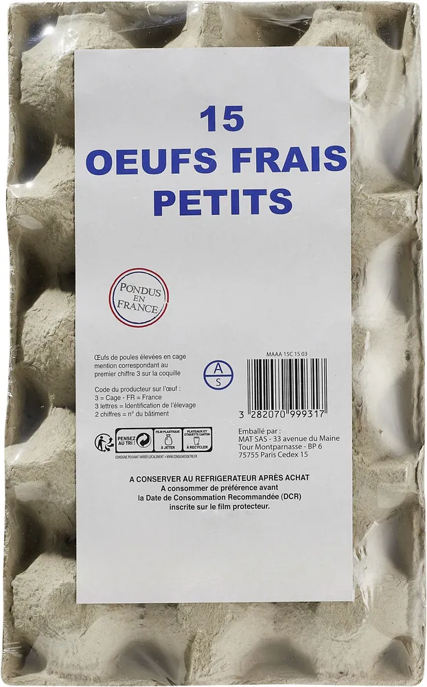 15 Oeufs frais petits