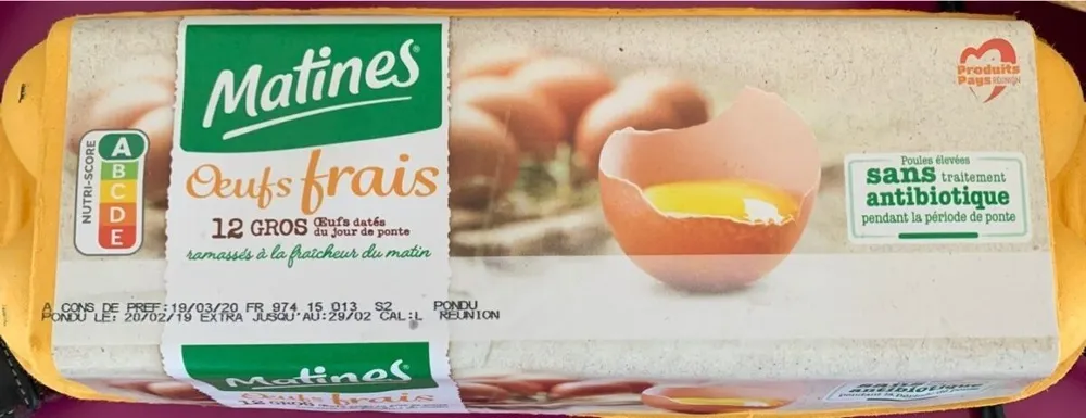Oeufs frais dates du Jour de Ponte (date)